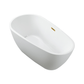 Vanity Art VA6515-S-TG 59 Inch Freestanding White Acrylic Bathtub with Overflow And Pop-Up Drain - Vanity Art VA6515-S-TG