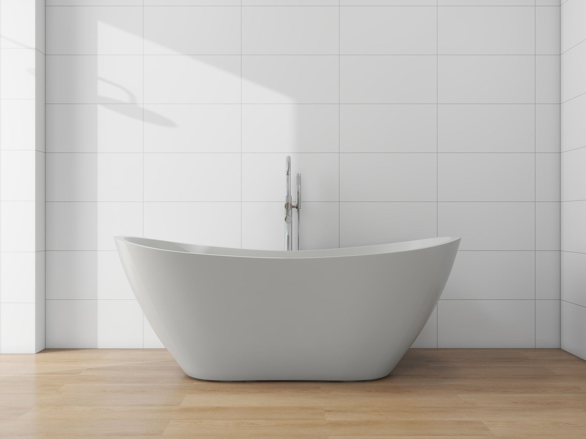Vanity Art VA6517-BN 71 Inch Freestanding White Acrylic Bathtub with Overflow And Pop-Up Drain - Vanity Art VA6517-BN