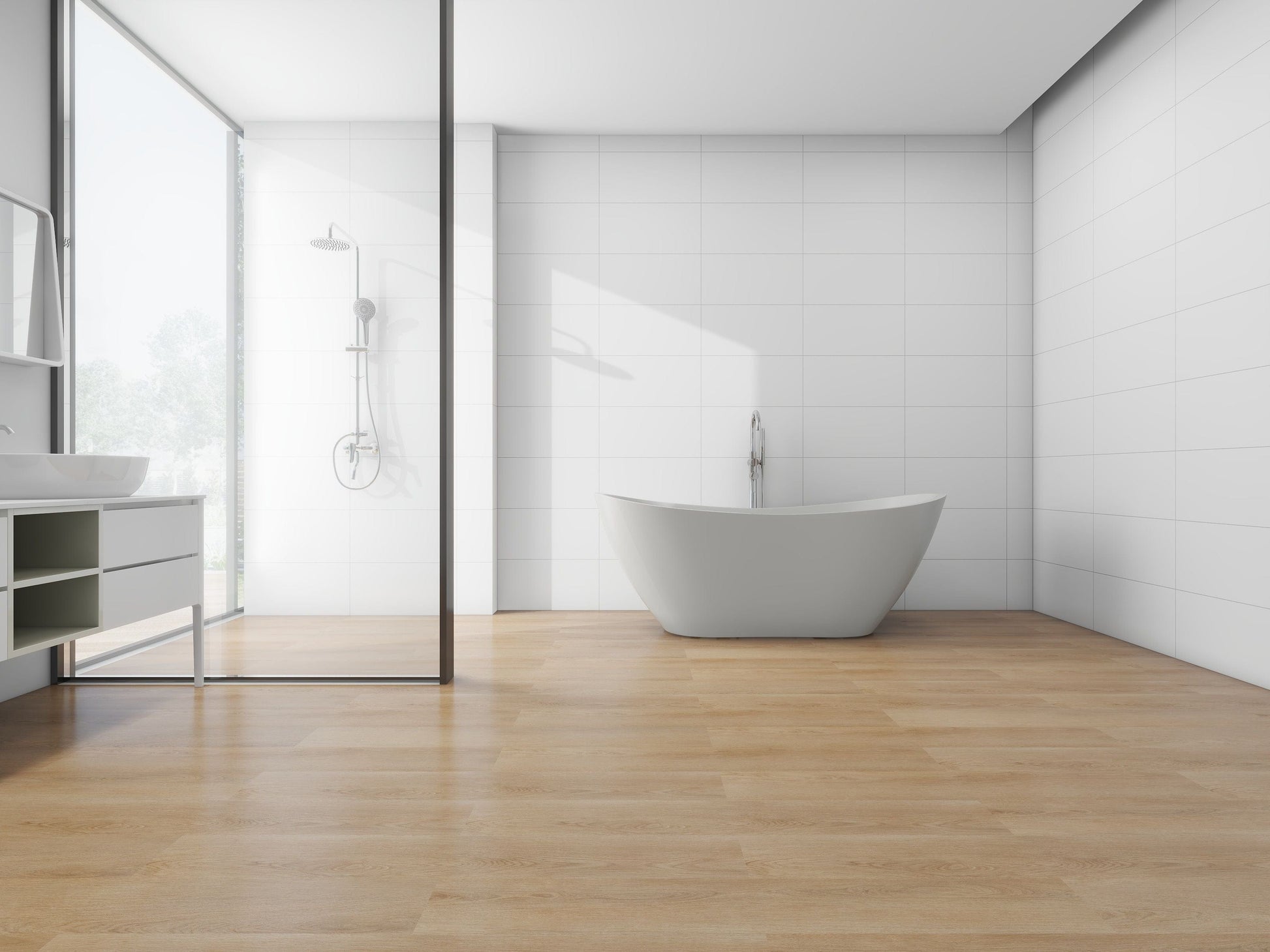 Vanity Art VA6517-BN 71 Inch Freestanding White Acrylic Bathtub with Overflow And Pop-Up Drain - Vanity Art VA6517-BN