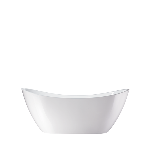 Vanity Art VA6517-MB 71 Inch Freestanding White Acrylic Bathtub with Overflow And Pop-Up Drain - Vanity Art VA6517-MB