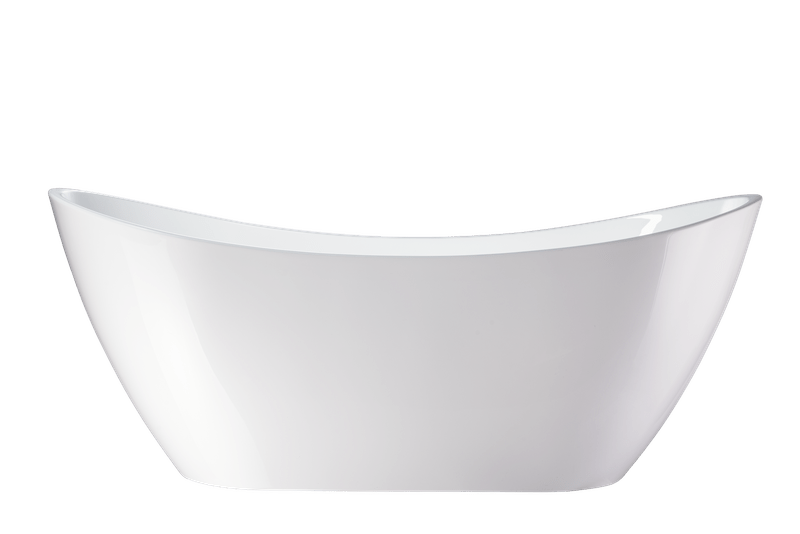 Vanity Art VA6517-PC 71 Inch Freestanding White Acrylic Bathtub with Overflow And Pop-Up Drain - Vanity Art VA6517-PC