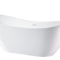 Vanity Art VA6517-PC 71 Inch Freestanding White Acrylic Bathtub with Overflow And Pop-Up Drain - Vanity Art VA6517-PC