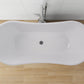 Vanity Art VA6517-TG 71 Inch Freestanding White Acrylic Bathtub with Overflow And Pop-Up Drain - Vanity Art VA6517-TG