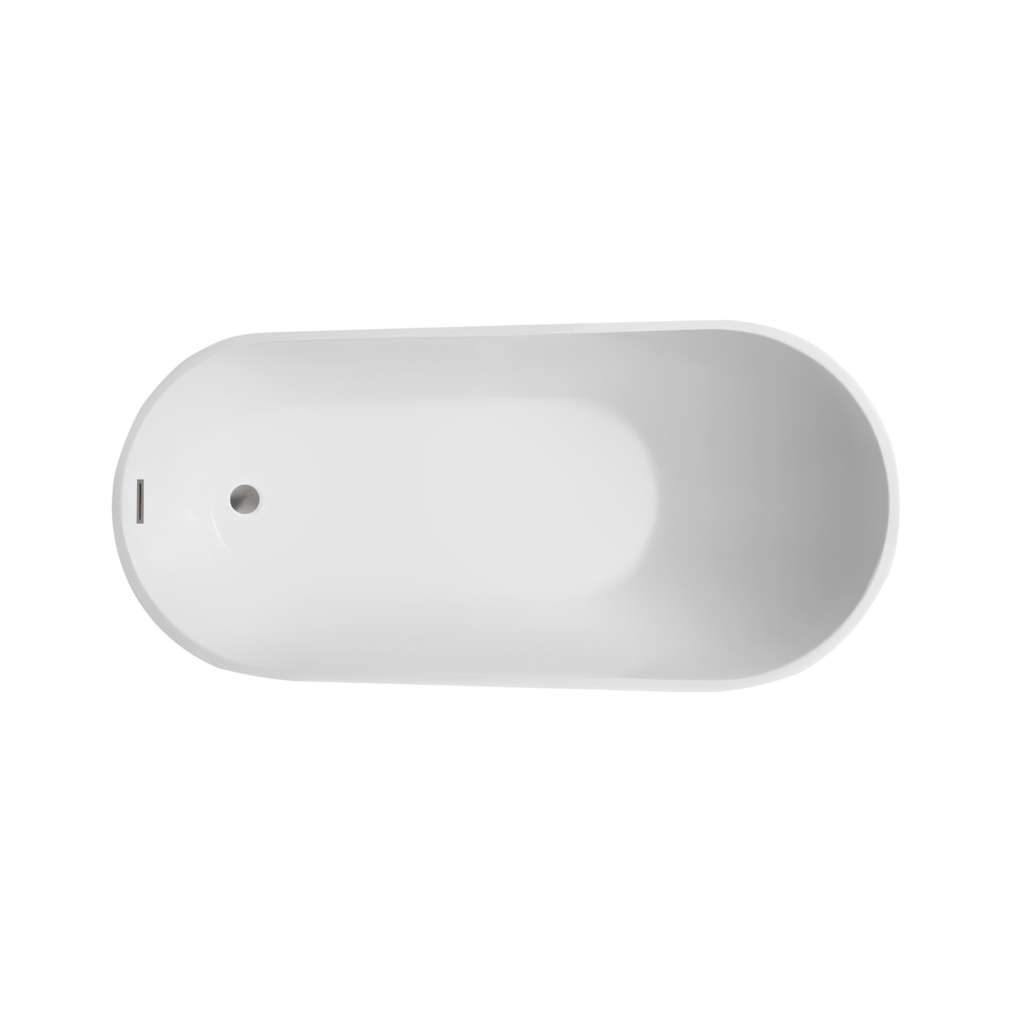 Vanity Art VA6522-L-BN 67 Inch Freestanding White Acrylic Bathtub with Overflow And Pop-Up Drain - Vanity Art VA6522-L-BN