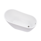 Vanity Art VA6522-L-BN 67 Inch Freestanding White Acrylic Bathtub with Overflow And Pop-Up Drain - Vanity Art VA6522-L-BN