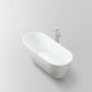 Vanity Art VA6522-L-BN 67 Inch Freestanding White Acrylic Bathtub with Overflow And Pop-Up Drain - Vanity Art VA6522-L-BN