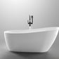 Vanity Art VA6522-L-BN 67 Inch Freestanding White Acrylic Bathtub with Overflow And Pop-Up Drain - Vanity Art VA6522-L-BN