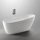 Vanity Art VA6522-L-BN 67 Inch Freestanding White Acrylic Bathtub with Overflow And Pop-Up Drain - Vanity Art VA6522-L-BN