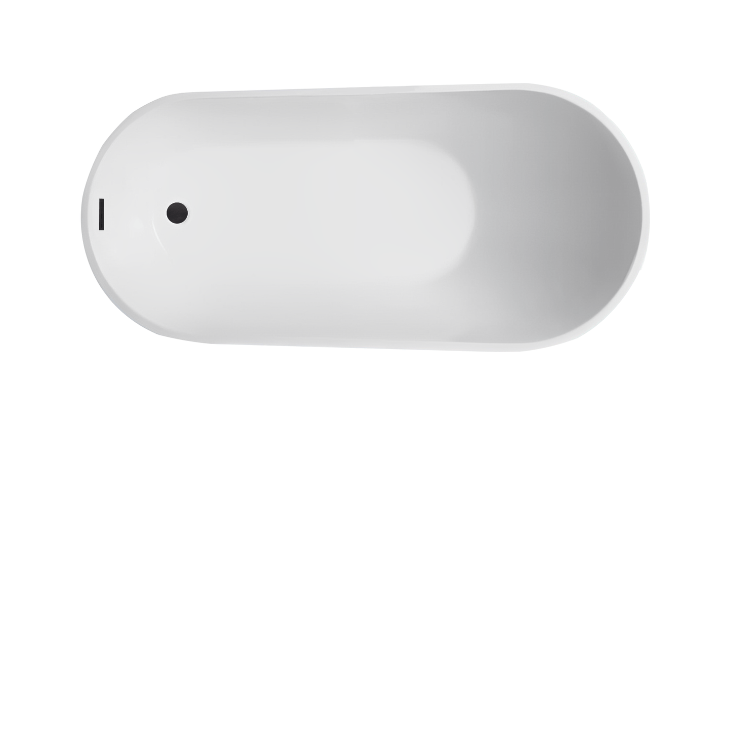 Vanity Art VA6522-L-ORB 67 Inch Freestanding White Acrylic Bathtub with Overflow And Pop-Up Drain - Vanity Art VA6522-L-ORB