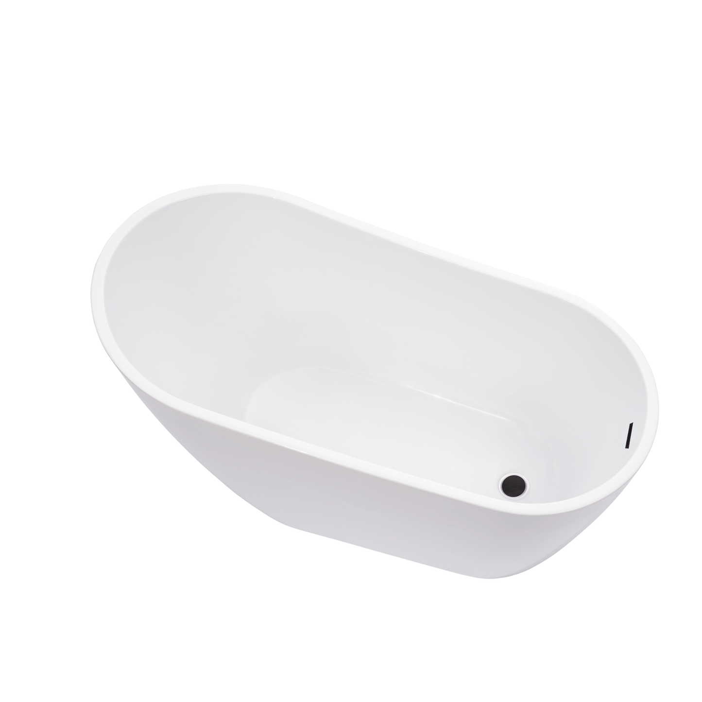 Vanity Art VA6522-L-ORB 67 Inch Freestanding White Acrylic Bathtub with Overflow And Pop-Up Drain - Vanity Art VA6522-L-ORB