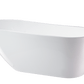 Vanity Art VA6522-L-PC 67 Inch Freestanding White Acrylic Bathtub with Overflow And Pop-Up Drain - Vanity Art VA6522-L-PC