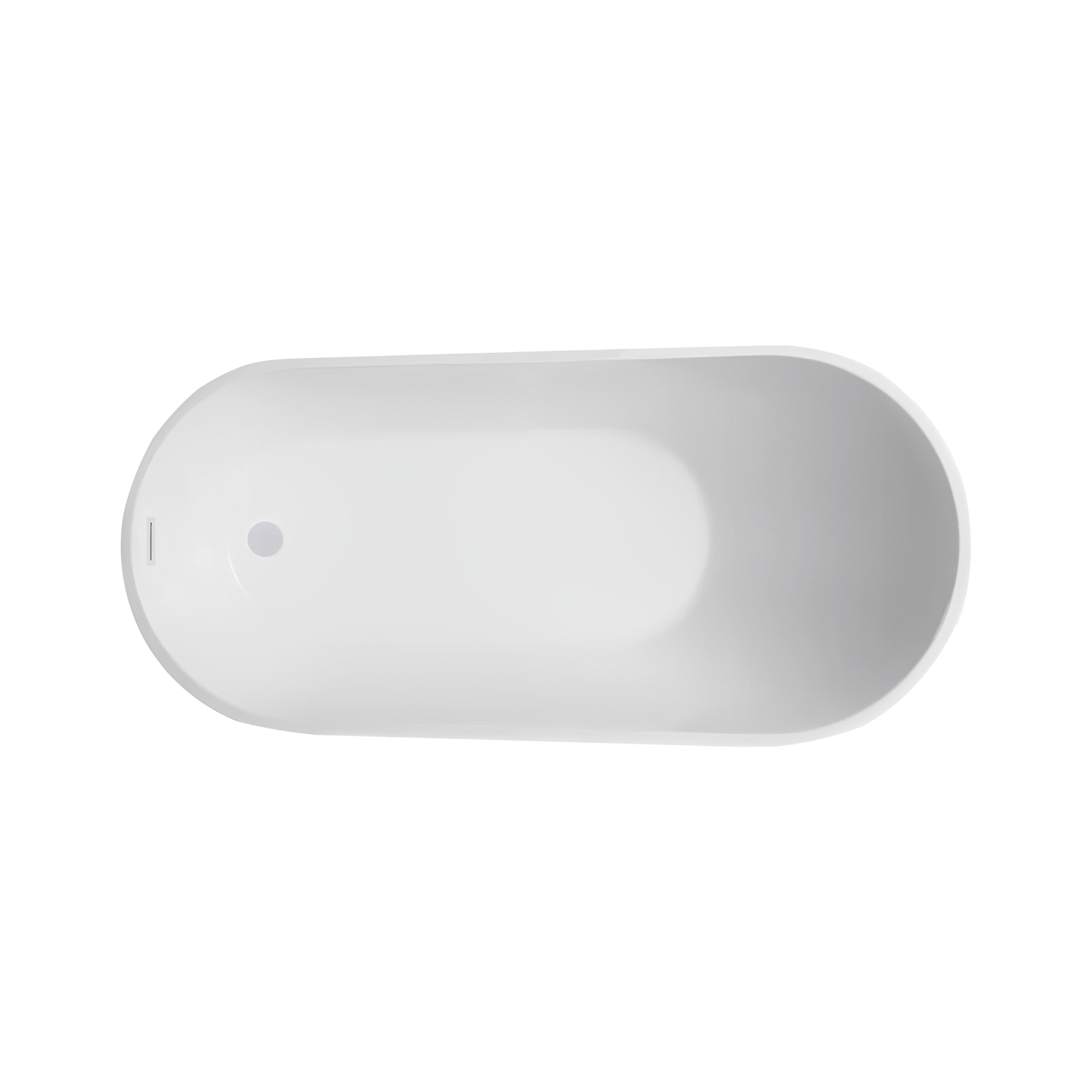 Vanity Art VA6522-L-PW 67 Inch Freestanding White Acrylic Bathtub with Overflow And Pop-Up Drain - Vanity Art VA6522-L-PW