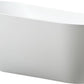 Vanity Art VA6522-L-PW 67 Inch Freestanding White Acrylic Bathtub with Overflow And Pop-Up Drain - Vanity Art VA6522-L-PW