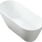 Vanity Art VA6522-L-PW 67 Inch Freestanding White Acrylic Bathtub with Overflow And Pop-Up Drain - Vanity Art VA6522-L-PW