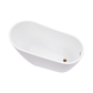 Vanity Art VA6522-L-TG 67 Inch Freestanding White Acrylic Bathtub with Overflow And Pop-Up Drain - Vanity Art VA6522-L-TG