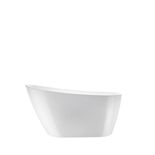 Vanity Art VA6522-S-MB 55 Inch Freestanding White Acrylic Bathtub with Overflow And Pop-Up Drain - Vanity Art VA6522-S-MB