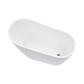 Vanity Art VA6522-S-PC 55 Inch Freestanding White Acrylic Bathtub with Overflow And Pop-Up Drain - Vanity Art VA6522-S-PC