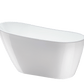 Vanity Art VA6522-S-PC 55 Inch Freestanding White Acrylic Bathtub with Overflow And Pop-Up Drain - Vanity Art VA6522-S-PC