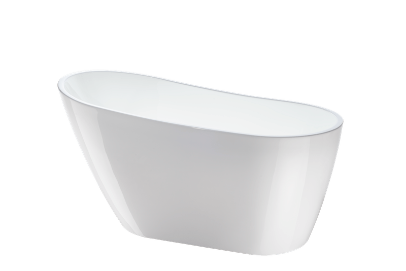 Vanity Art VA6522-S-PC 55 Inch Freestanding White Acrylic Bathtub with Overflow And Pop-Up Drain - Vanity Art VA6522-S-PC