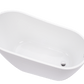 Vanity Art VA6522-S-PC 55 Inch Freestanding White Acrylic Bathtub with Overflow And Pop-Up Drain - Vanity Art VA6522-S-PC