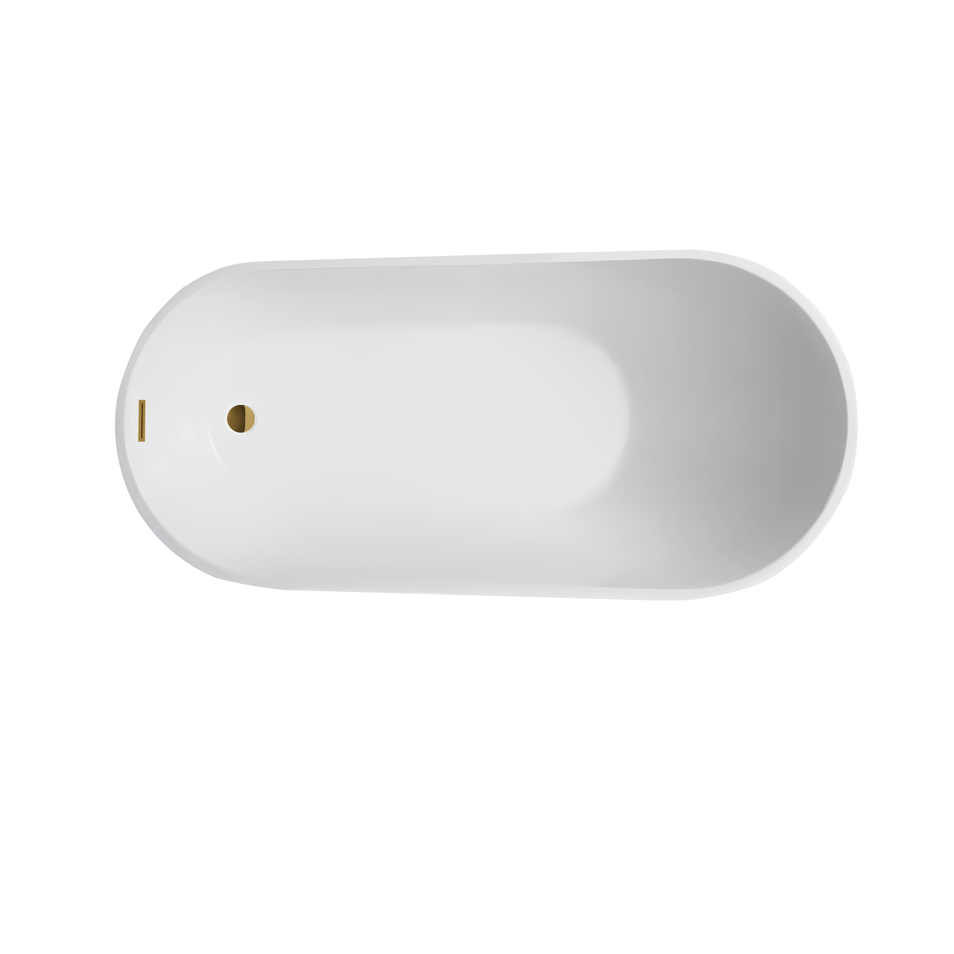 Vanity Art VA6522-S-TG 55 Inch Freestanding White Acrylic Bathtub with Overflow And Pop-Up Drain - Vanity Art VA6522-S-TG