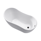 Vanity Art VA6525-MB 54 Inch Freestanding White Acrylic Bathtub with Overflow And Pop-Up Drain - Vanity Art VA6525-MB