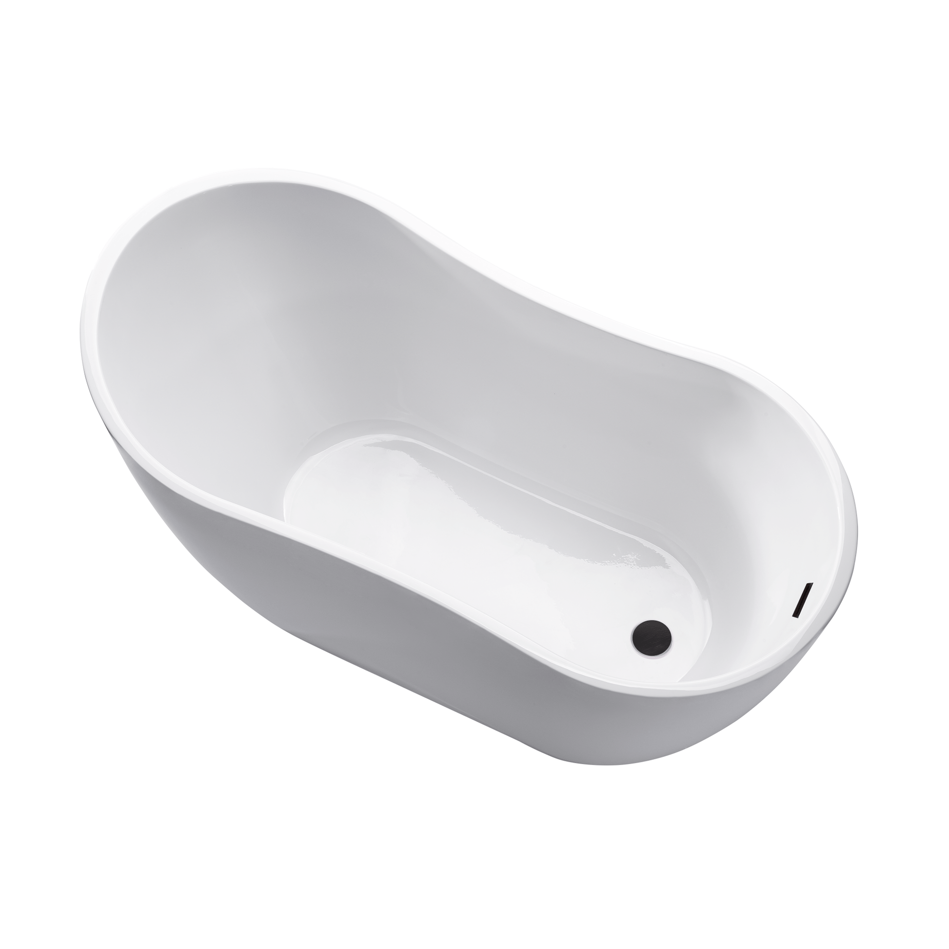 Vanity Art VA6525-ORB 54 Inch Freestanding White Acrylic Bathtub with Overflow And Pop-Up Drain - Vanity Art VA6525-ORB