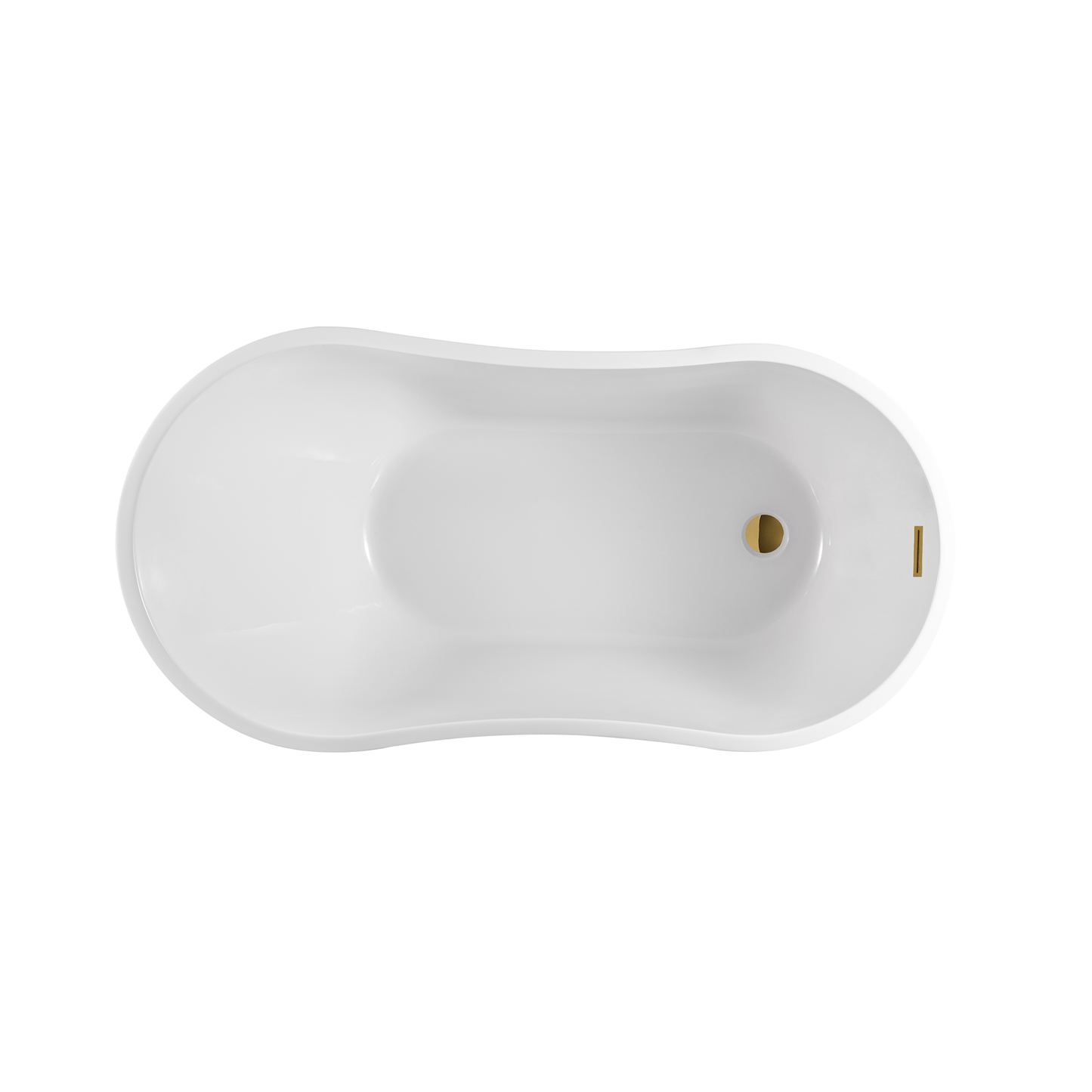 Vanity Art VA6525-TG 54 Inch Freestanding White Acrylic Bathtub with Overflow And Pop-Up Drain - Vanity Art VA6525-TG