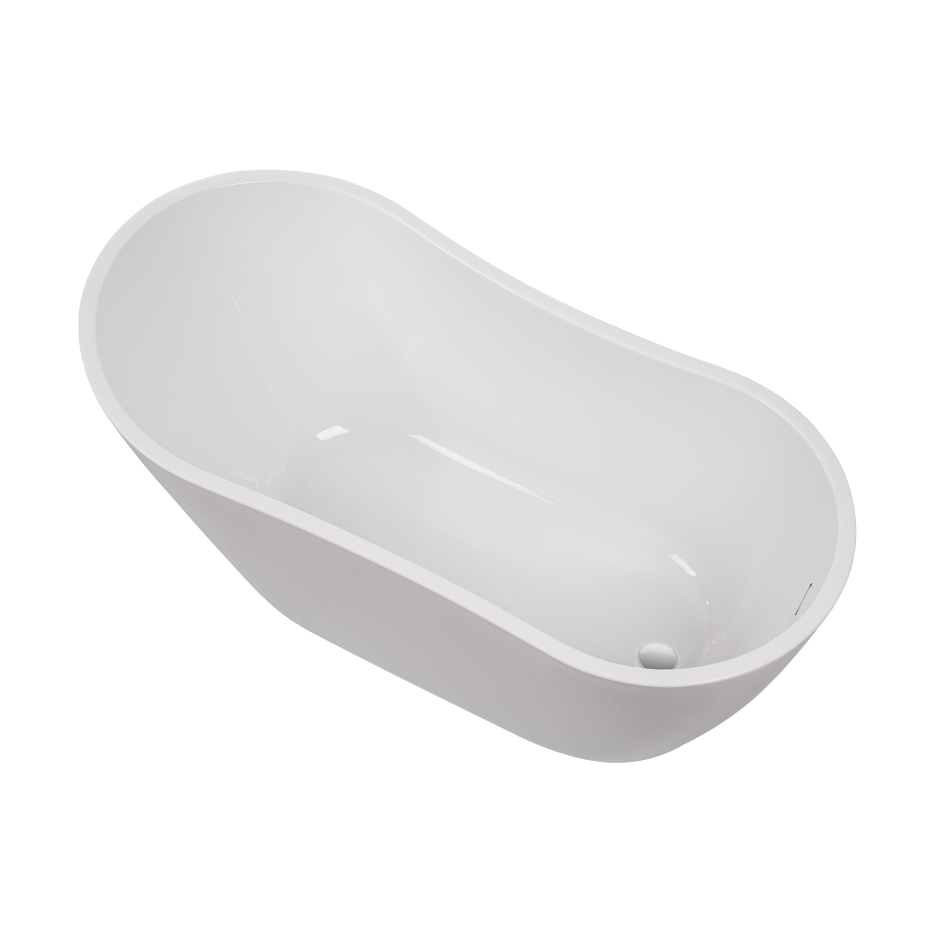 Vanity Art VA6531-PC 55 Inch Freestanding White Acrylic Bathtub with Overflow And Pop-Up Drain - Vanity Art VA6531-PC