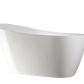 Vanity Art VA6531-PC 55 Inch Freestanding White Acrylic Bathtub with Overflow And Pop-Up Drain - Vanity Art VA6531-PC