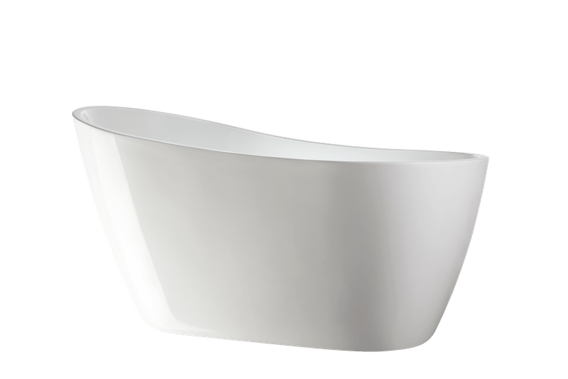 Vanity Art VA6531-PC 55 Inch Freestanding White Acrylic Bathtub with Overflow And Pop-Up Drain - Vanity Art VA6531-PC