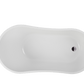 Vanity Art VA6531-PC 55 Inch Freestanding White Acrylic Bathtub with Overflow And Pop-Up Drain - Vanity Art VA6531-PC