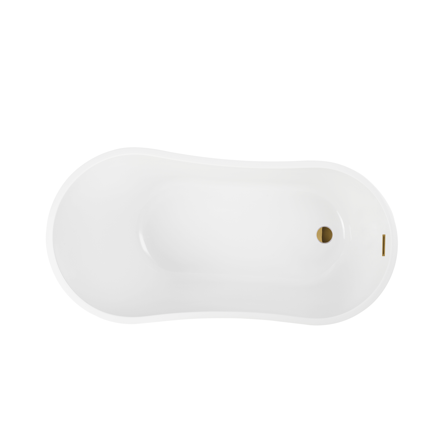 Vanity Art VA6531-TG 55 Inch Freestanding White Acrylic Bathtub with Overflow And Pop-Up Drain - Vanity Art VA6531-TG