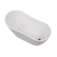 Vanity Art VA6531-TG 55 Inch Freestanding White Acrylic Bathtub with Overflow And Pop-Up Drain - Vanity Art VA6531-TG