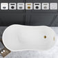 Vanity Art VA6531-TG 55 Inch Freestanding White Acrylic Bathtub with Overflow And Pop-Up Drain - Vanity Art VA6531-TG