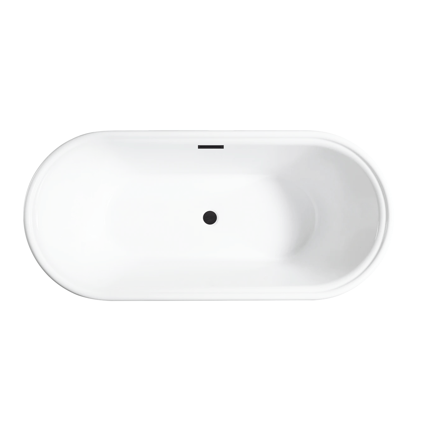 Vanity Art VA6610-L-ORB 67 Inch Freestanding White Acrylic Bathtub with Polished Chrome Slotted Overflow And Pop-Up Drain - Vanity Art VA6610-L-ORB