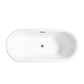 Vanity Art VA6610-S-BN 59 Inch Freestanding White Acrylic Bathtub with Overflow And Pop-Up Drain - Vanity Art VA6610-S-BN