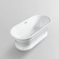 Vanity Art VA6610-S-BN 59 Inch Freestanding White Acrylic Bathtub with Overflow And Pop-Up Drain - Vanity Art VA6610-S-BN