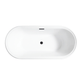 Vanity Art VA6610-S-MB 59 Inch Freestanding White Acrylic Bathtub with Overflow And Pop-Up Drain - Vanity Art VA6610-S-MB