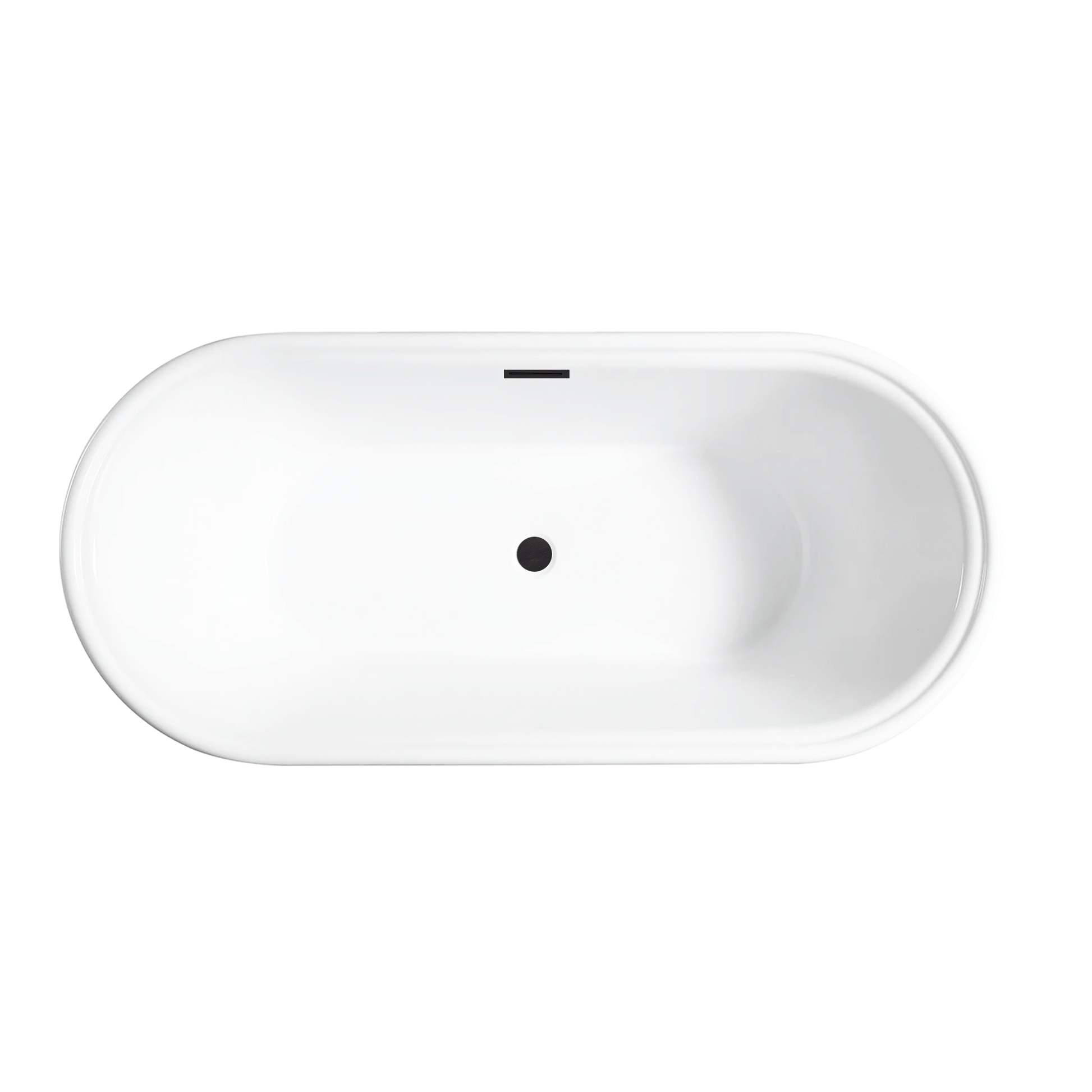 Vanity Art VA6610-S-ORB 59 Inch Freestanding White Acrylic Bathtub with Overflow And Pop-Up Drain - Vanity Art VA6610-S-ORB