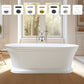 Vanity Art VA6610-S-PC 59 Inch Freestanding White Acrylic Bathtub with Overflow And Pop-Up Drain - Vanity Art VA6610-S-PC