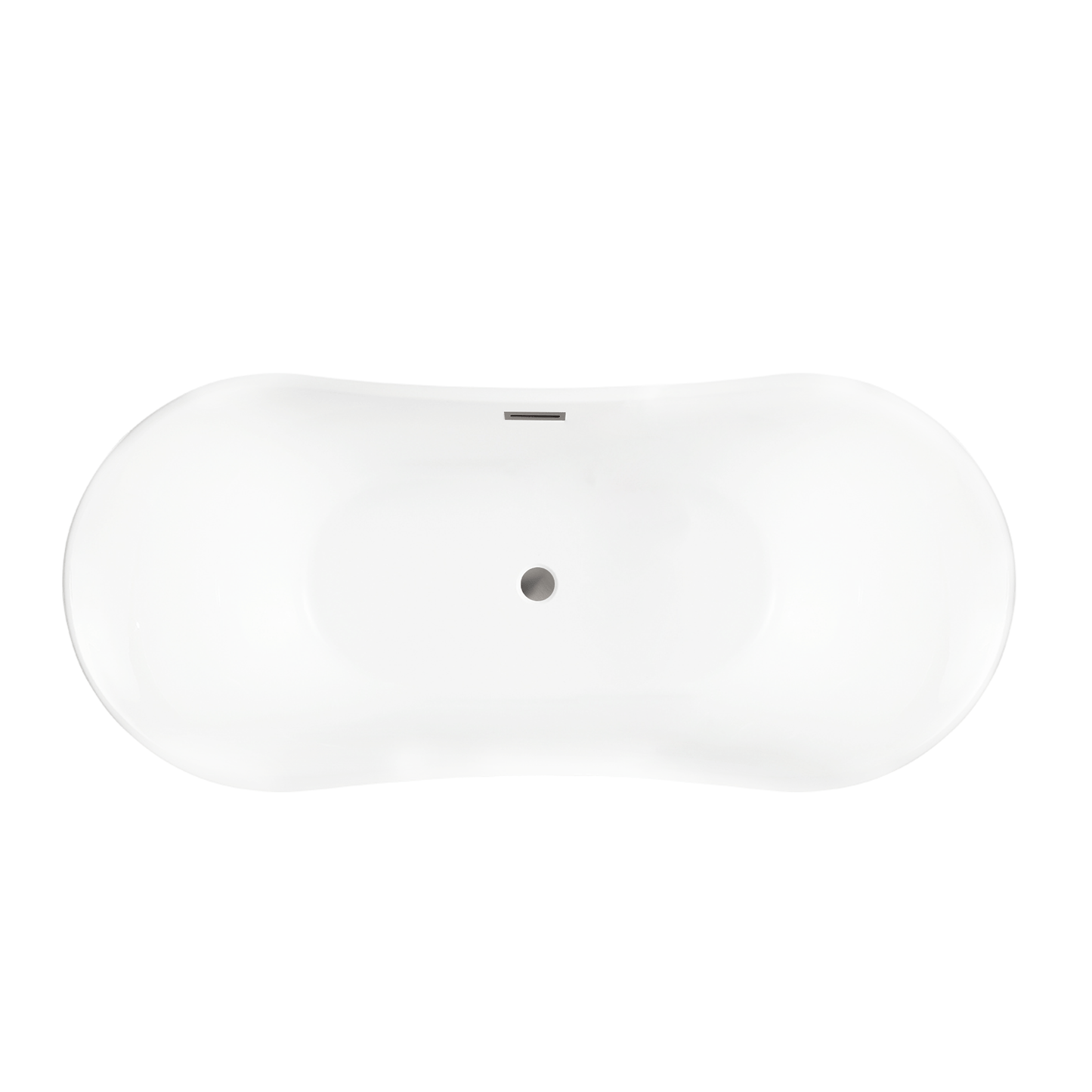 Vanity Art VA6805-BN 67 Inch Freestanding White Acrylic Bathtub with Overflow And Pop-Up Drain - Vanity Art VA6805-BN