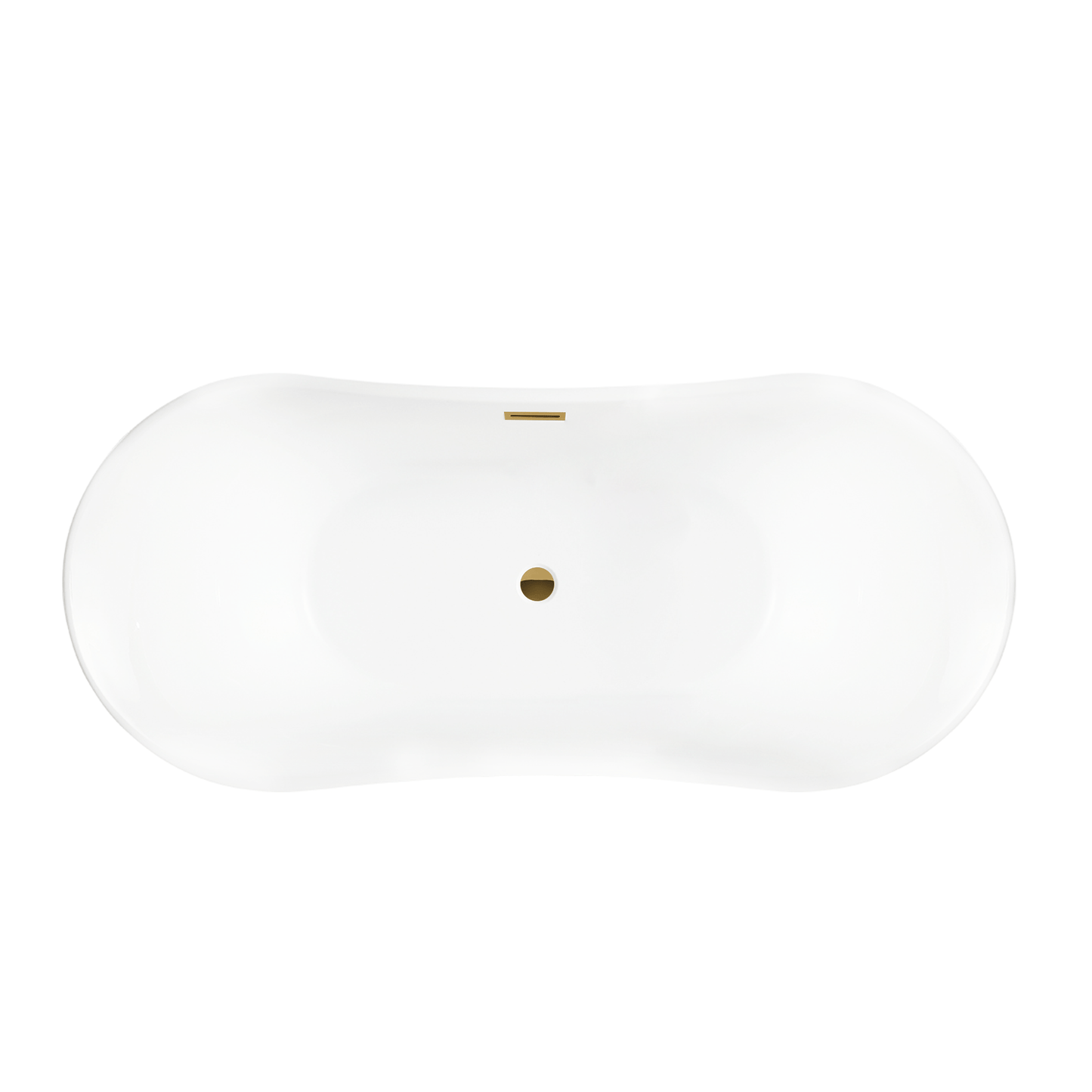 Vanity Art VA6805-TG 67 Inch Freestanding White Acrylic Bathtub with Overflow And Pop-Up Drain - Vanity Art VA6805-TG