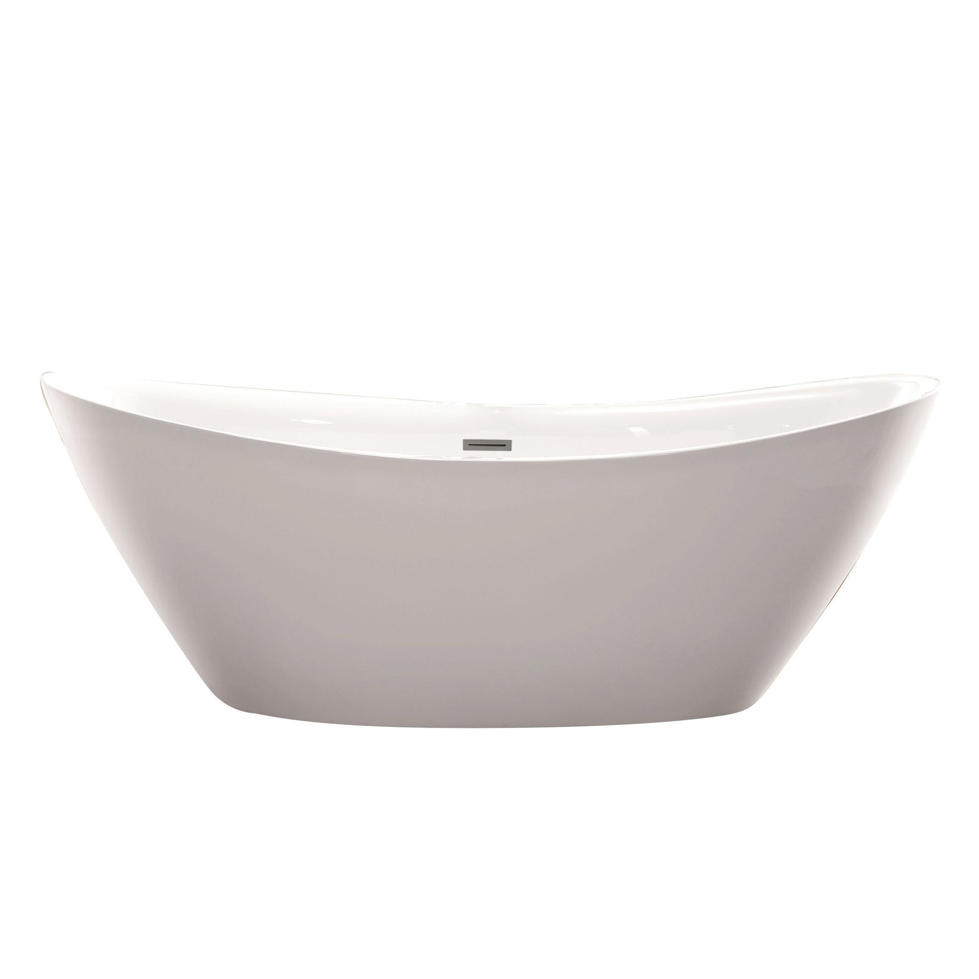 Vanity Art VA6807-BN 71 Inch Freestanding White Acrylic Bathtub with Overflow And Pop-Up Drain - Vanity Art VA6807-BN