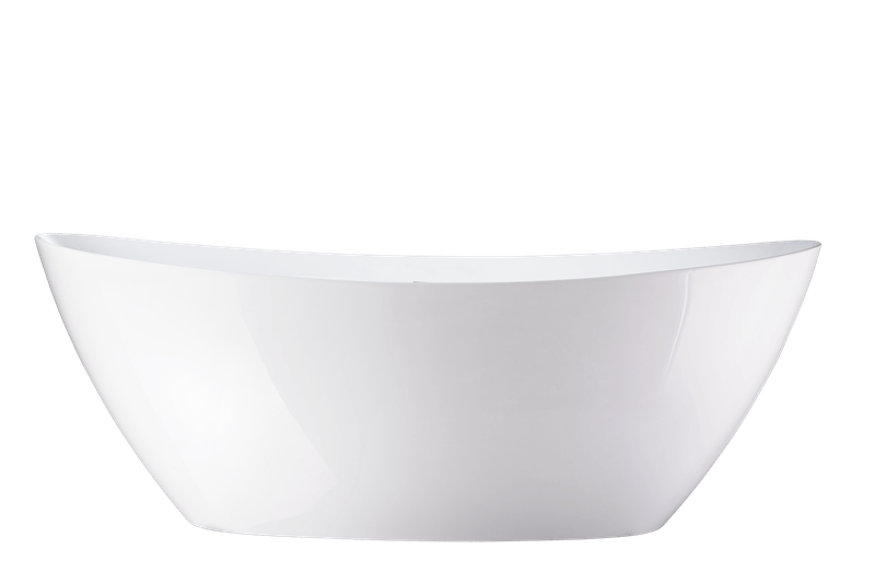 Vanity Art VA6807-PC 71 Inch Freestanding White Acrylic Bathtub with Overflow And Pop-Up Drain - Vanity Art VA6807-PC