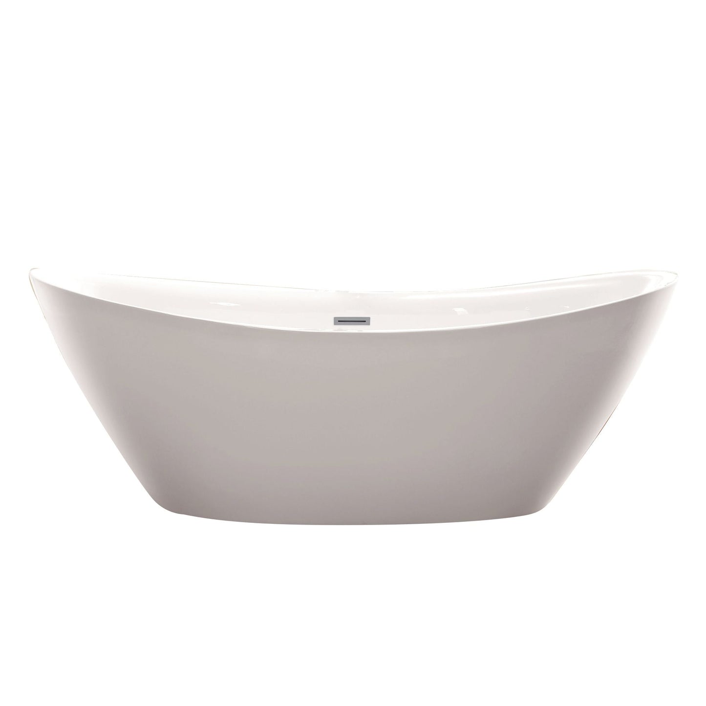 Vanity Art VA6807-PC 71 Inch Freestanding White Acrylic Bathtub with Overflow And Pop-Up Drain - Vanity Art VA6807-PC