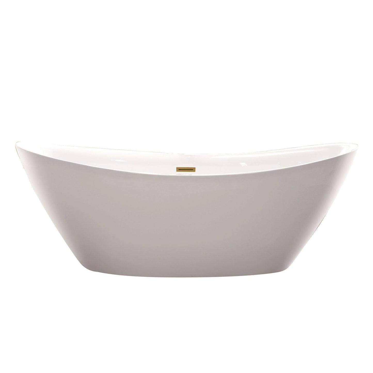 Vanity Art VA6807-TG 71 Inch Freestanding White Acrylic Bathtub with Overflow And Pop-Up Drain - Vanity Art VA6807-TG