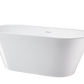 Vanity Art VA6809 62 Inch Freestanding White Acrylic Bathtub with Polished Chrome Finish - Vanity Art VA6809