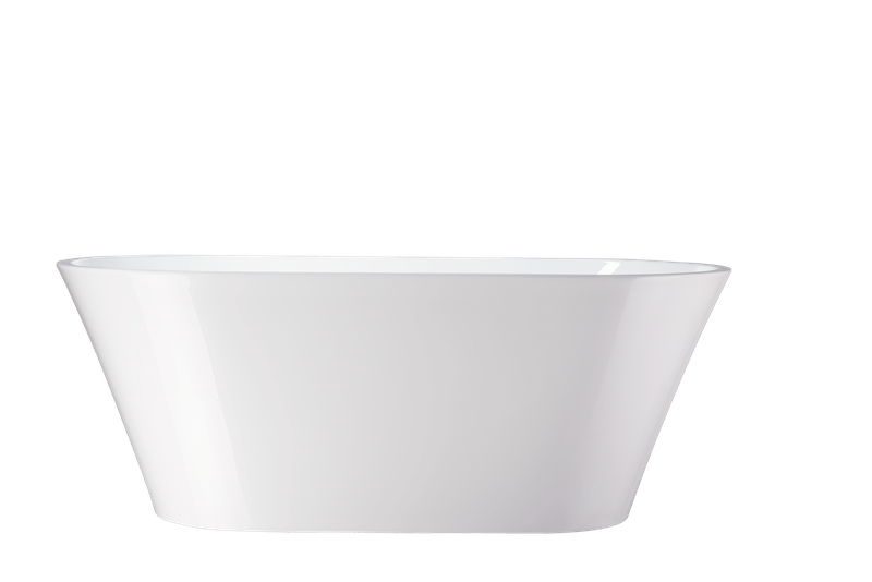 Vanity Art VA6809 62 Inch Freestanding White Acrylic Bathtub with Polished Chrome Finish - Vanity Art VA6809