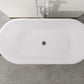 Vanity Art VA6809 62 Inch Freestanding White Acrylic Bathtub with Polished Chrome Finish - Vanity Art VA6809